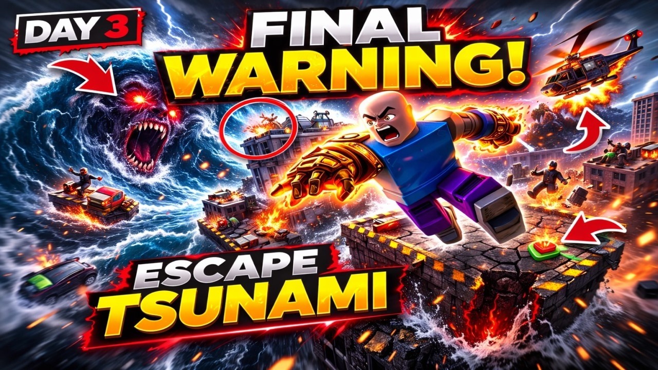 🔴 Escape Tsunami LIVE - Playing With Subscribers DAY 3! #roblox #shorts