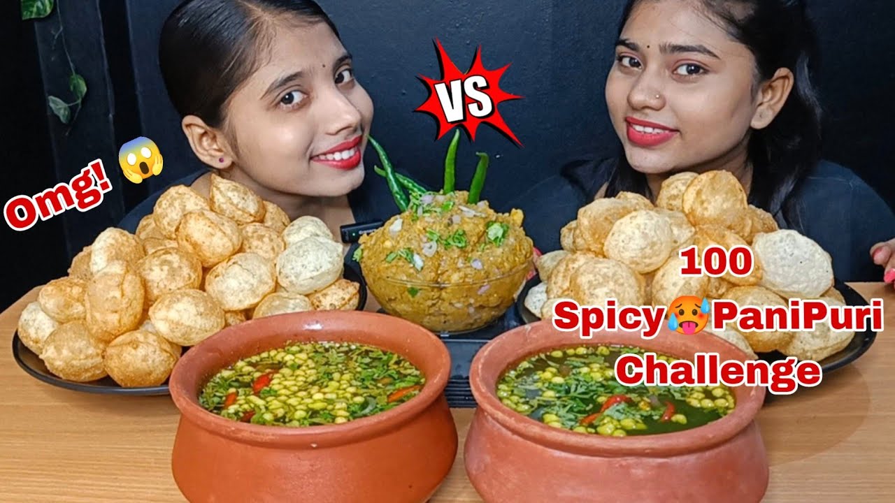 100 Spicy Pani Puri Challenge | Tikhi Matka Pani Puri Eating | Asmr Golgappa Eating | Food Challenge