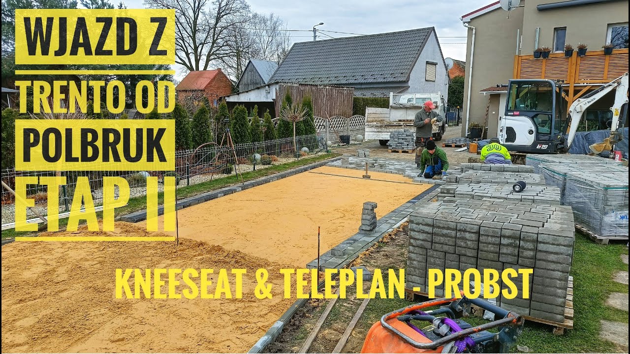 Wjazd z kostki Trento od Polbruk - Nakolannik & łata teleplan Probst - Podbudowa betonowa  #brukarz