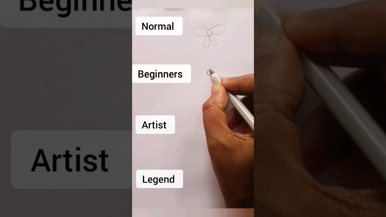 How to draw bow Beginners vs Artist #shorts #drawing