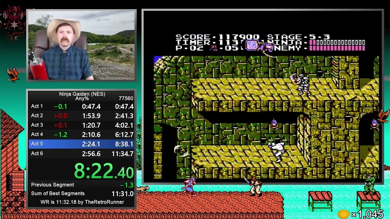 Ninja Gaiden (NES) — скоростное прохождение за 11:34.433 от Arcus