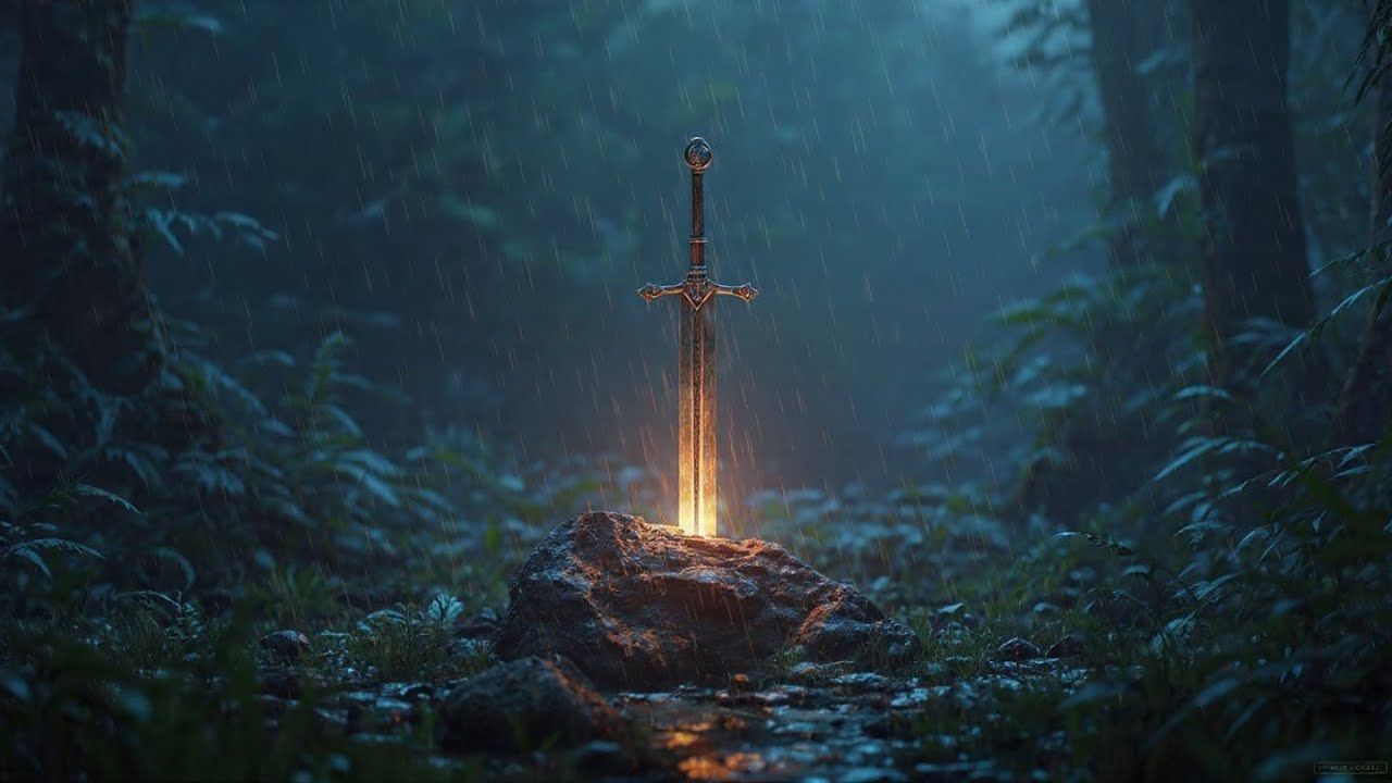 Moon Shadow Rain and Forgotten Sword | Fantasy Forest Ambience
