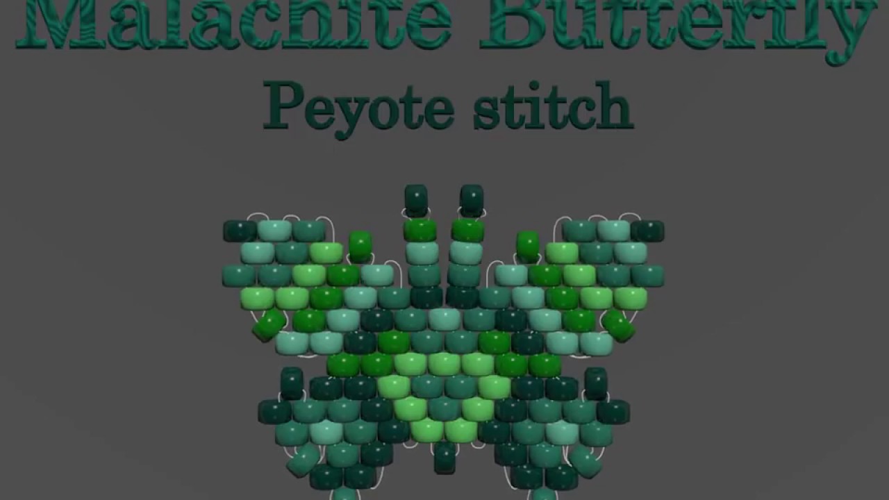 Bead Butterfly Weaving Marathon. Butterfly #10 -Malachite. Beading Cartoon