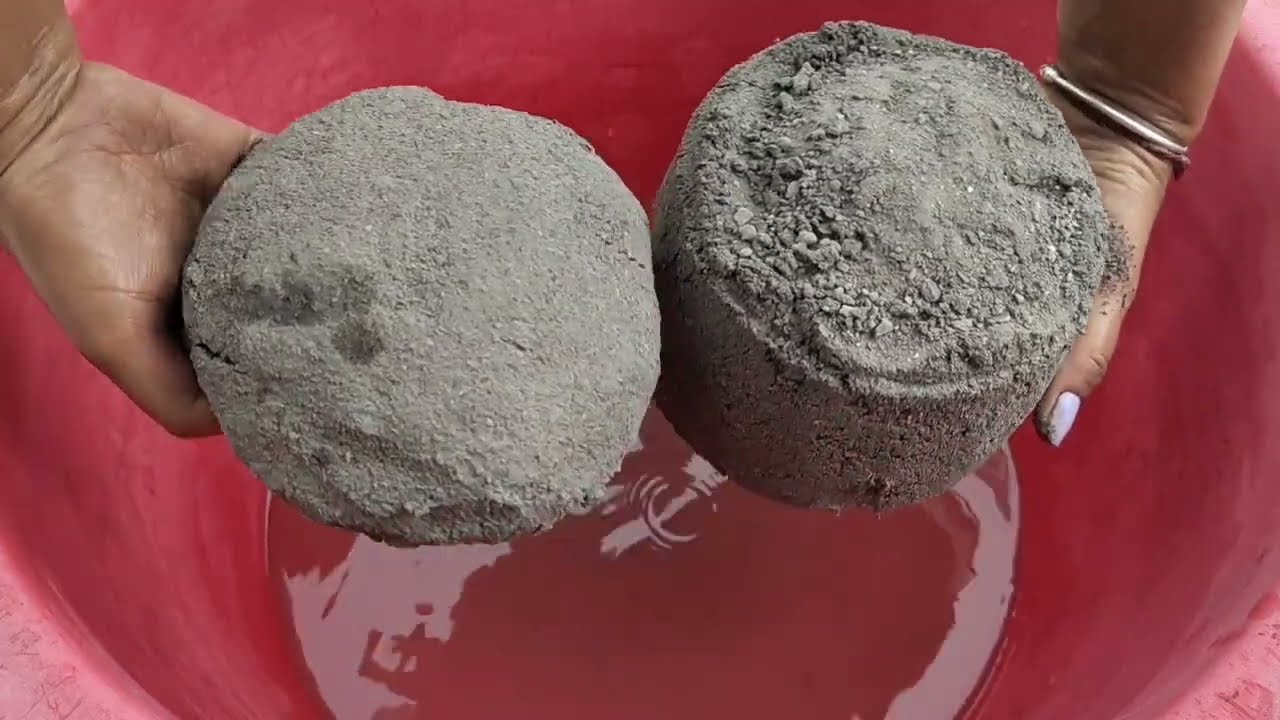 ASMR Super Gritty crunchy sand cement crumbling in water 💦