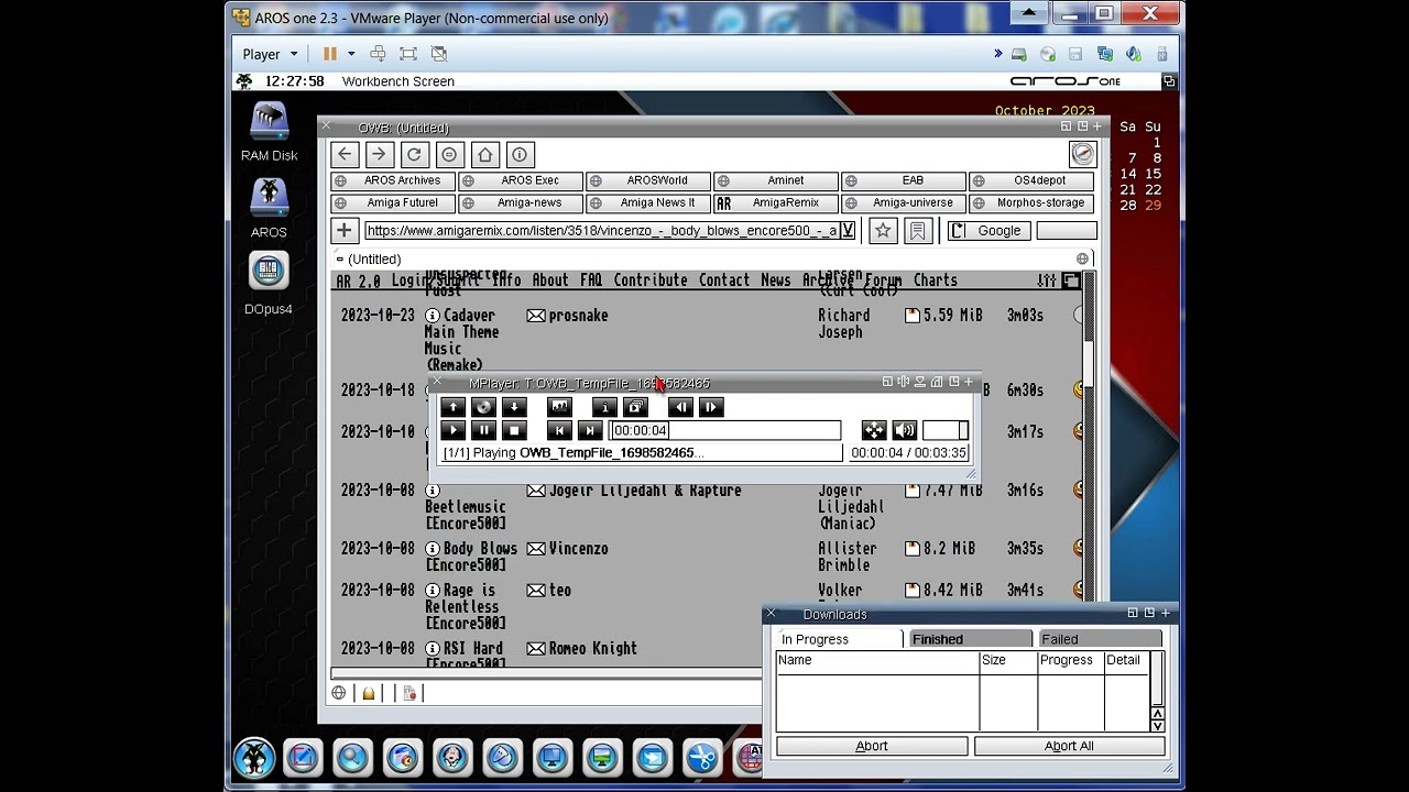 AROS One x86 : Play Online MP3 on Site AmigaRemix