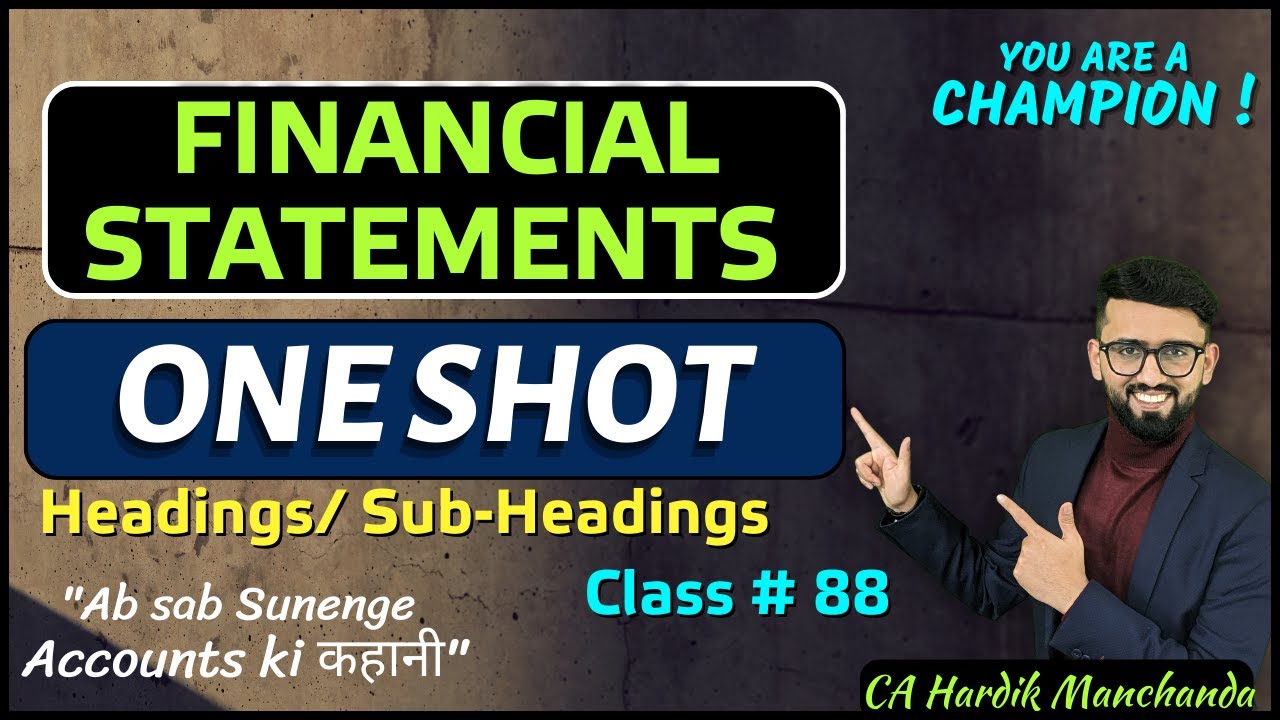 Financial Statements of a Company - Class 12 Accounts | Balance Sheet Explained |CA Hardik Manchanda