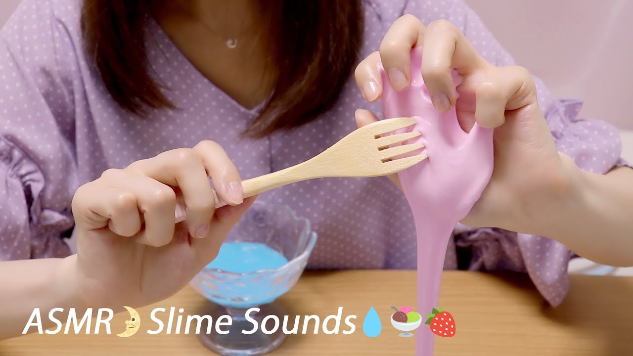 (SUB)[Japanese ASMR] Satisfying Slime Sounds #3 / Slime Making / スライムを作って遊ぶ音