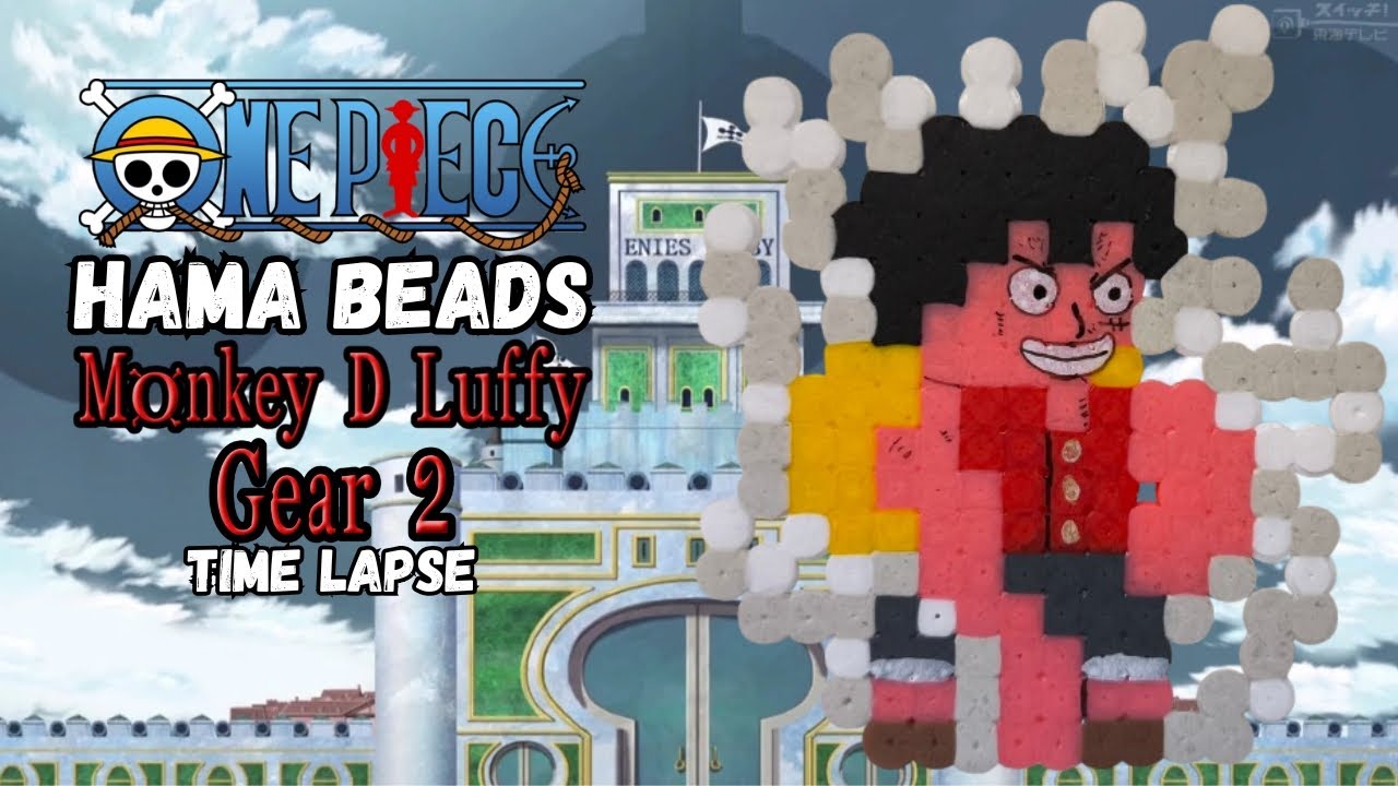 Luffy gear 2 Hama Beads One Piece 👊  Pixel Art Time Lapse