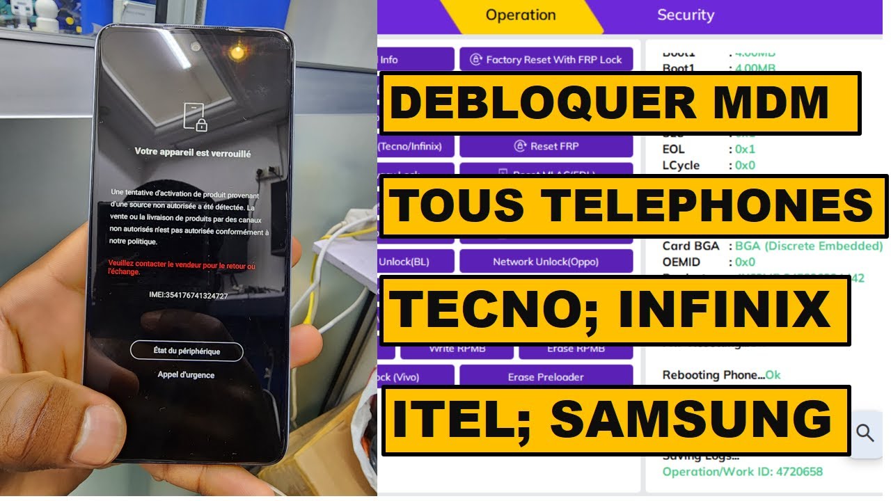 Debloquer MDM tous les telephones TECNO, INFINIX, SAMSUNG, ITEL avec TFM TOOL