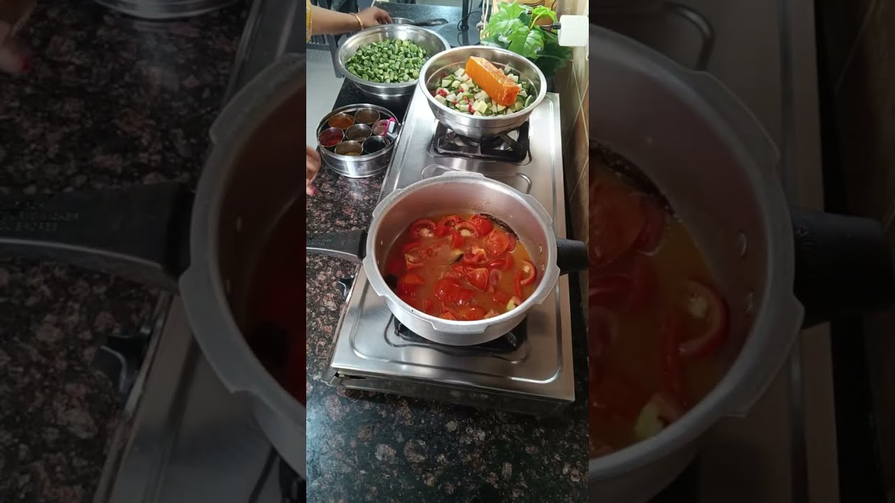 Aaj Banaya tamatar ki Meethi chantey dal bhindi fry &  mix veg | 