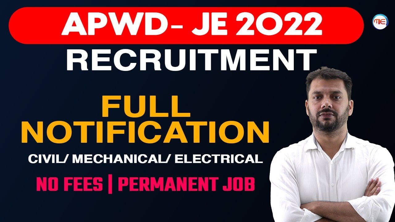 JE Vacancy | Andaman Nicobar PWD | Civil, Mechanical and Electrical Engg