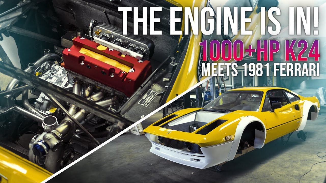 The 1000hp K24 is IN the Ferrari! K-Swap 308 Time Attack Build Ep. 59