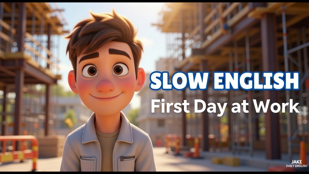 Jake Daily English — First Day at Work | Slow English Conversation | English for Beginners A2