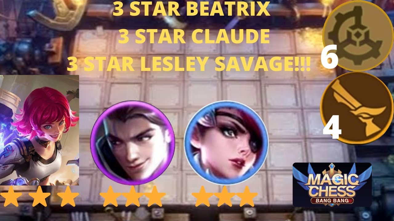 MAGIC CHESS NEW META STRATEGY!!! 3 STAR BEATRIX CLAUDE AND LESLEY SAVAGE!! 6 MECH ERA + 4 GUNNER