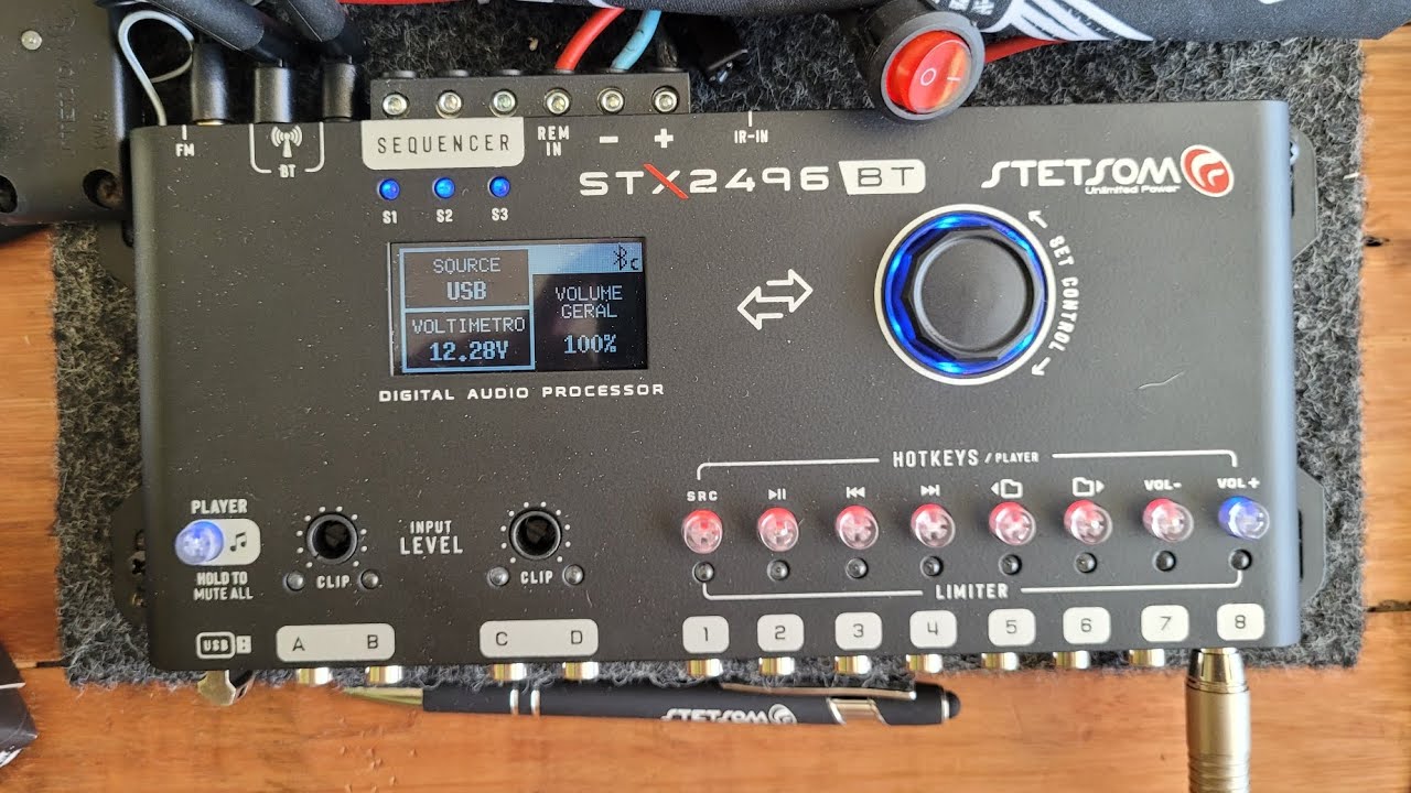 Som profissional com módulos automotivos!!! Lançamento Stetsom!!! Processador Stx-2496BT 