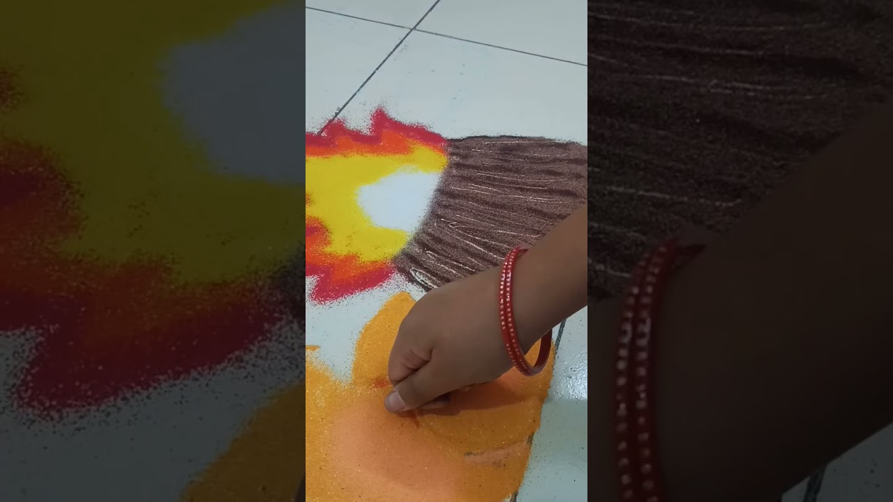 Easy and simple Holi Special Rangoli 🌈