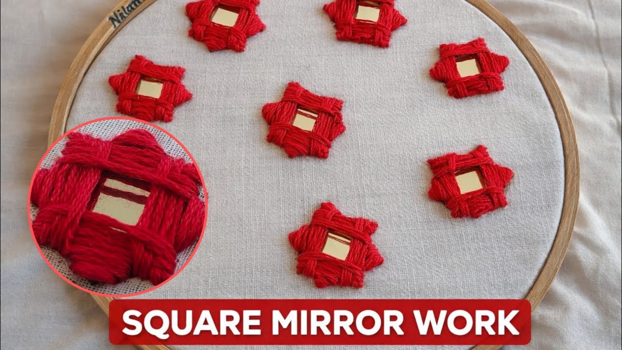 સરળ ચોરસ કાચ ભરવાની રીત | Easy Square Mirror Work Tutorial Step By Step | કાચ કામ 