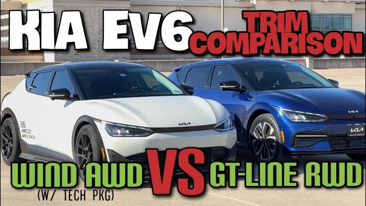 Kia EV6 GT-Line (RWD) VS Wind (AWD Tech Package): A visual comparison & owner's thoughts. Best trim?