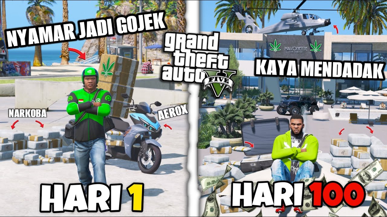 100 HARI DI GTA 5 ! DARI JUAL BELI NARKOBOY SAMPE PUNYA VILLA TERBESAR DI LOS SANTOS