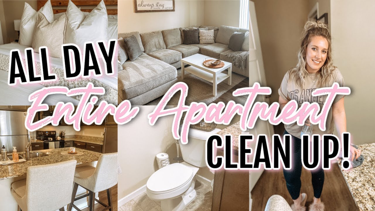 ALL DAY ENTIRE APARTMENT CLEAN UP WITH ME | WEEKDAY CLEANING MOTIVATION + DAILY SPEED CLEANING