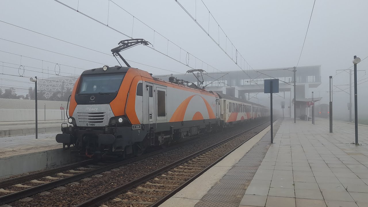 Alstom E-1466 assurant Al Atlas N°112 départ de Kénitra.