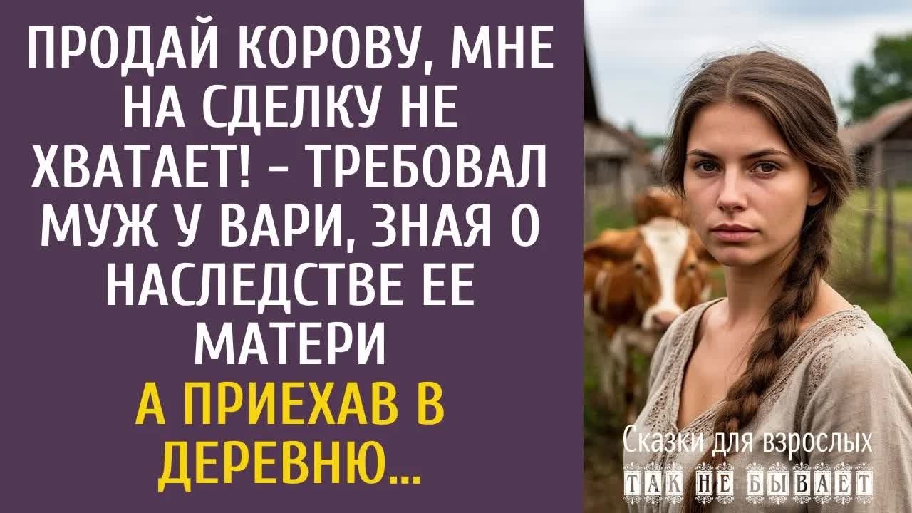 Продай корову, мне на сделку не хватает! - требовал муж у Вари, зная о наследстве ее матери…