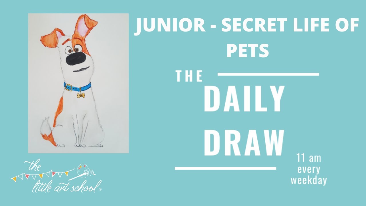 How to draw and paint Max the Dog - Junior #DailyDraw with Little Art School - Fri 1st May