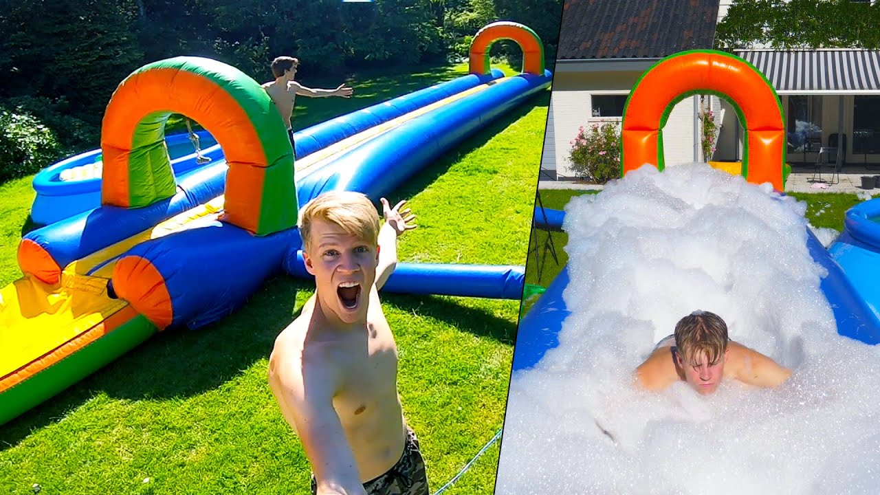 ENORM LANGE BUIKSCHUIFBAAN IN DE TUIN (20 METER)