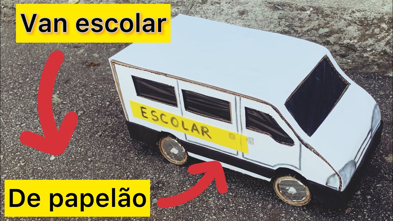 Van Escolar - artesanato de papelão
