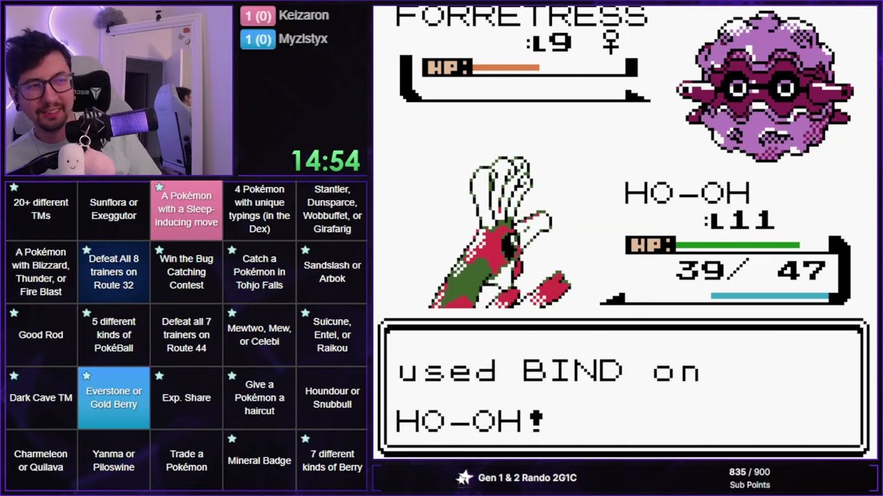 Pokemon Crystal Randomizer Blackout Bingo Race - Jun. 16, 2025 (Game 1)