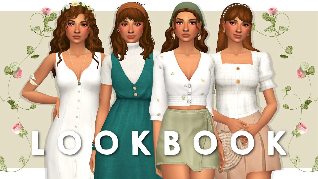 COTTAGECORE LOOKBOOK 🌿 | Sims 4 Create A Sim + FULL CC LIST
