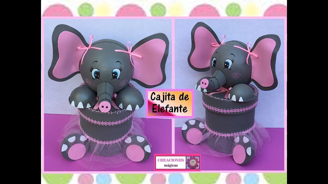 ♥♥Cajita organizadora de elefante hecha con lata de aluminio-Creaciones mágicas♥♥