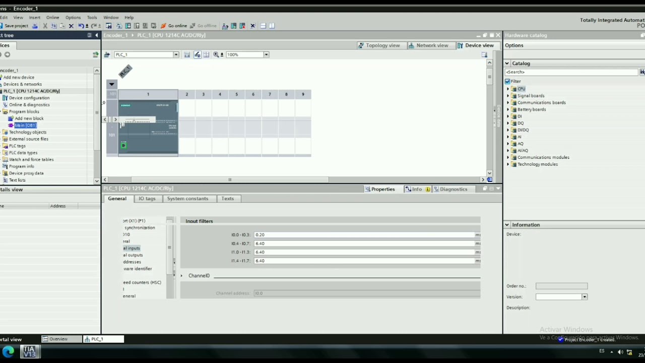 Como leer un encoder en un S7-1200