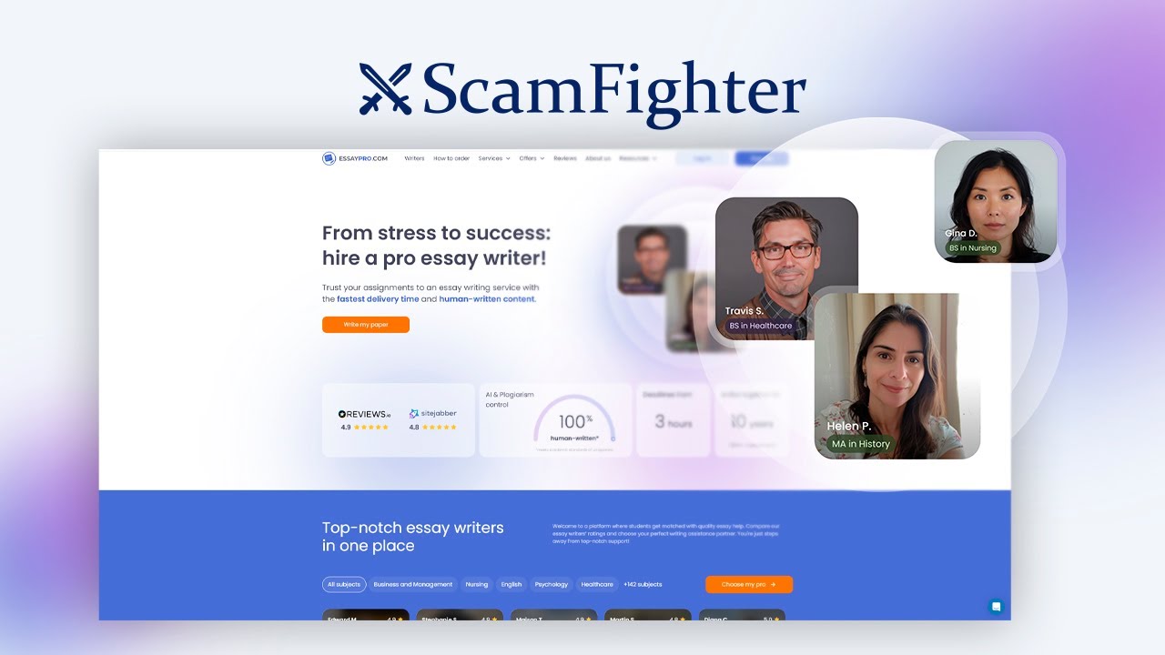 EssayPro.com review | Order process guide by ScamFighter