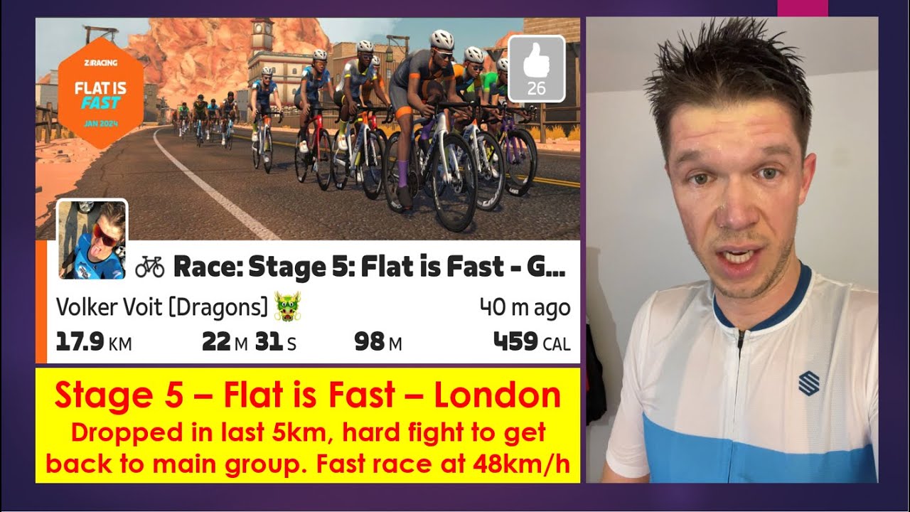 Zwift Episode 18 - Stage 5 - Flat is Fast - London - Crazy fast and hard