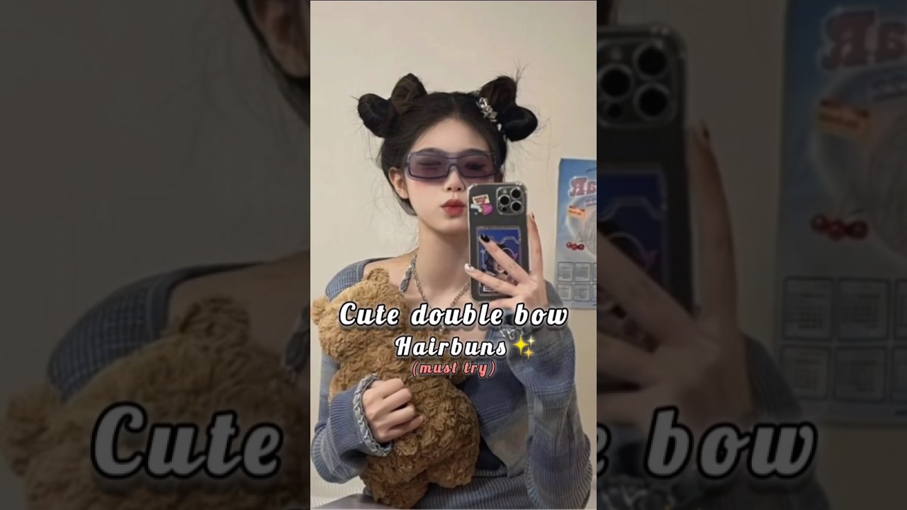 cute double bow hairstyle 🎀 korean hairstyle #secret_beauty07