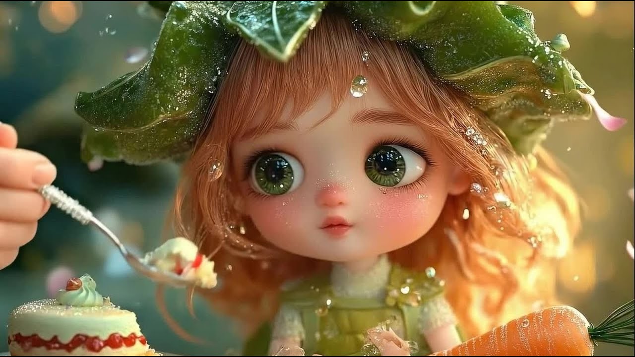 🍰【AI ASMR】ป้อนเค้กแครอทให้ตุ๊กตาแก้ว | Glass Doll Carrot Cake Eating Sounds 🎧