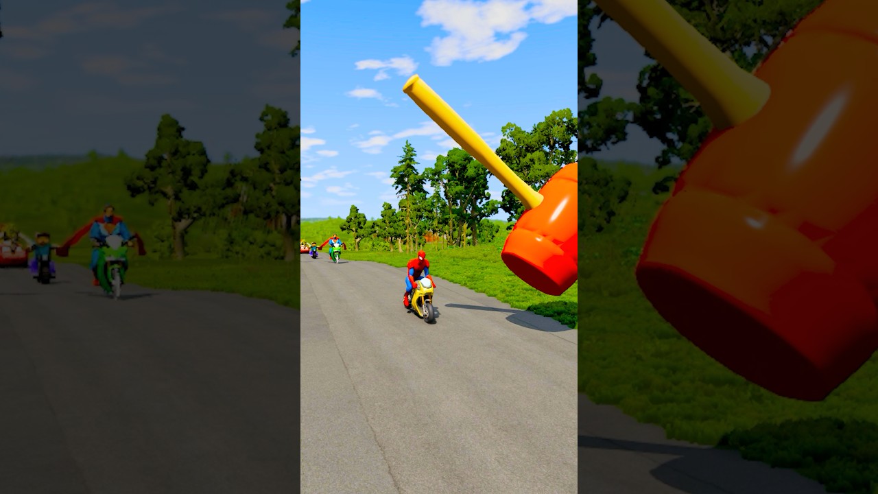 FUNNY AND CRAZY CARS VS HAMMER #shorts | Smash Drive
