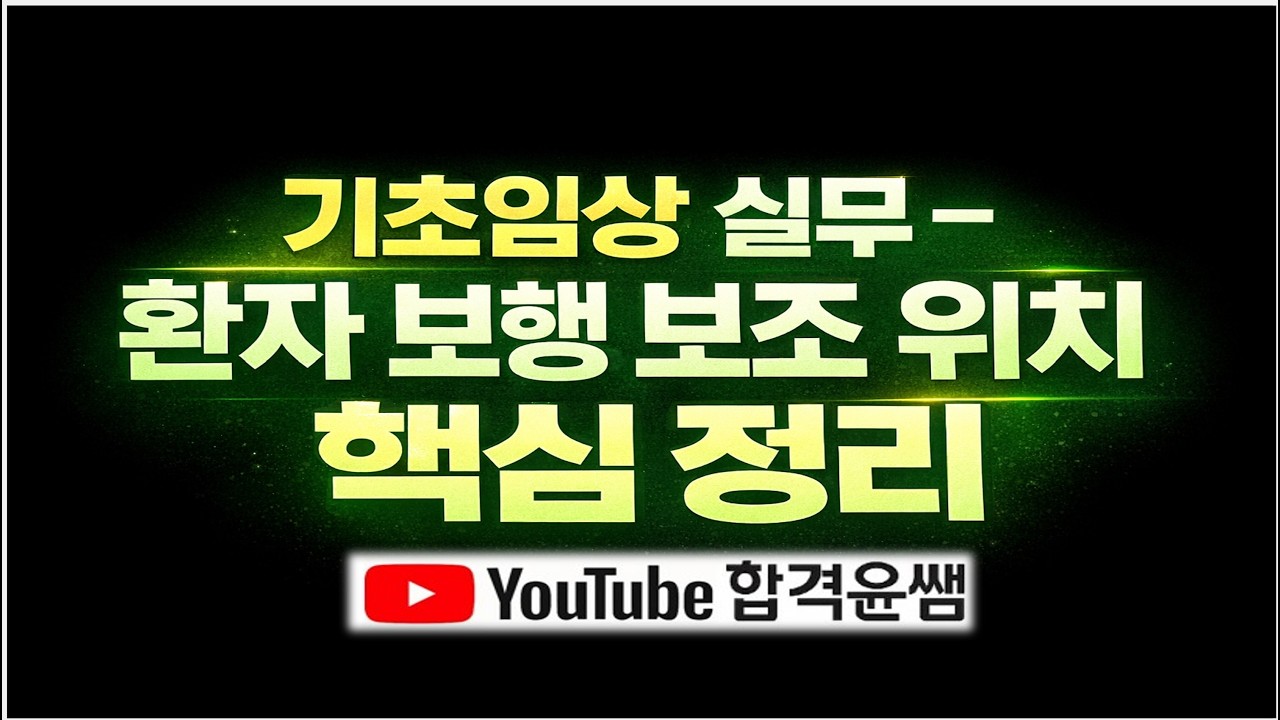 [기본간호] 환자 보행 보조 위치(일반손상, 편마비, 지팡이 보행)