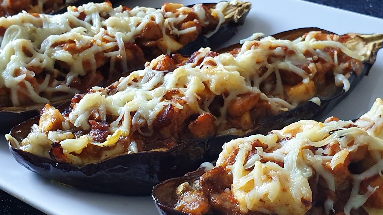 بادنجان محشي بالدجاج في الفرن بلدة لا توصف 👌 Aubergines farcies au poulet facile