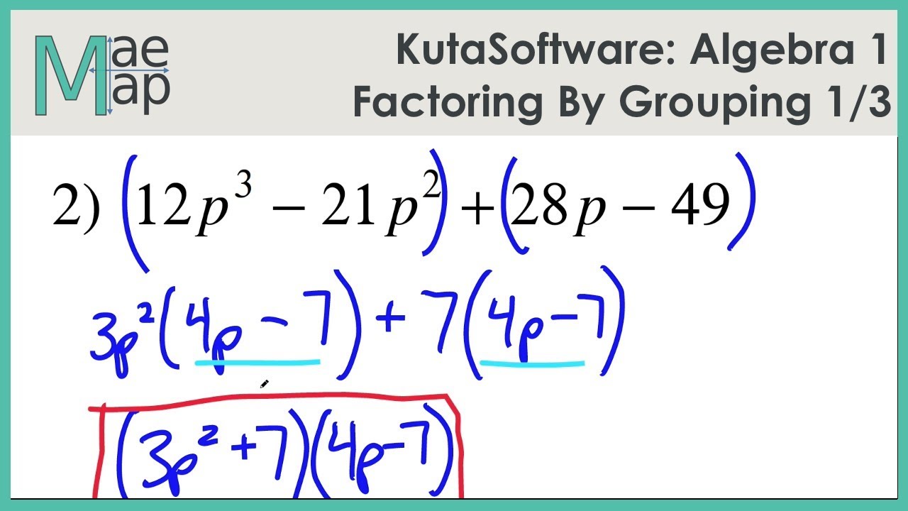 KutaSoftware: Алгебра 1 — Факторизация методом группировки, часть 1