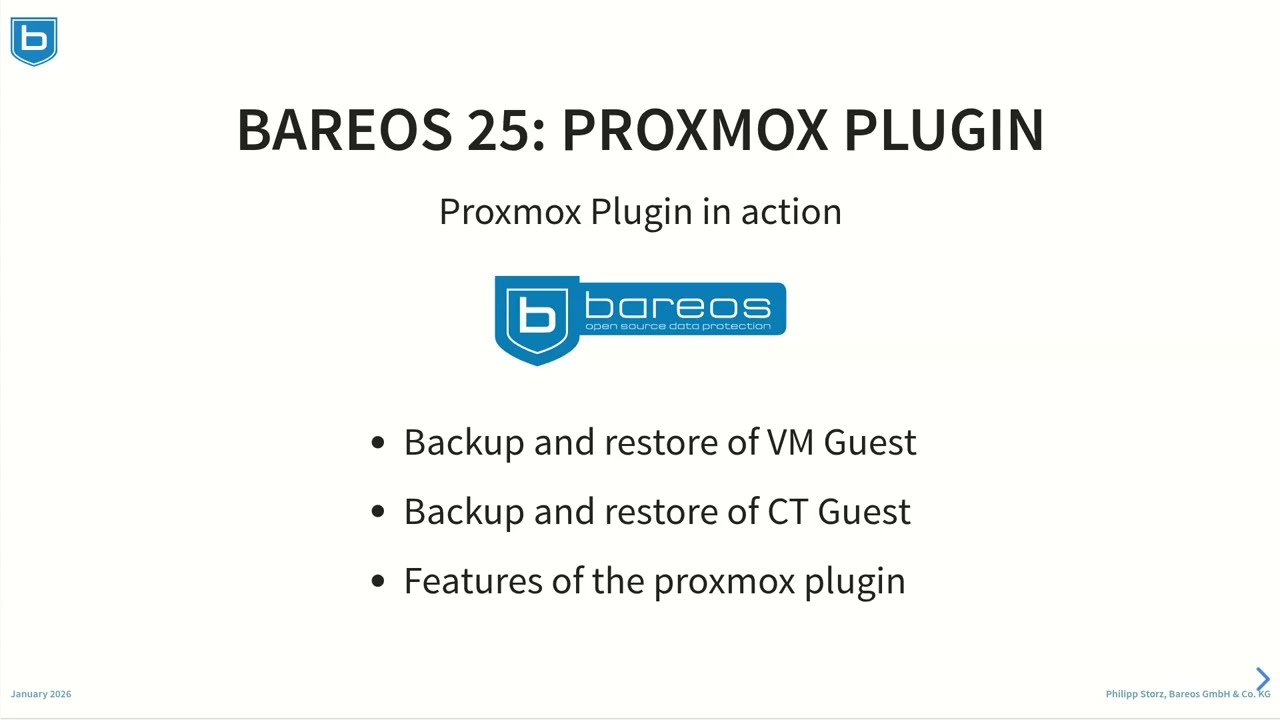 Bareos 25: Proxmox Plugin - Backup and Restore VM & CT Guests