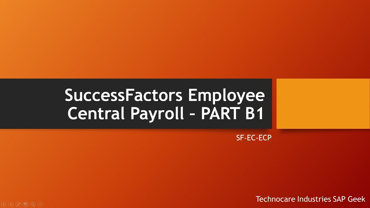 Централизованный расчет заработной платы сотрудников SuccessFactors – ЧАСТЬ B1