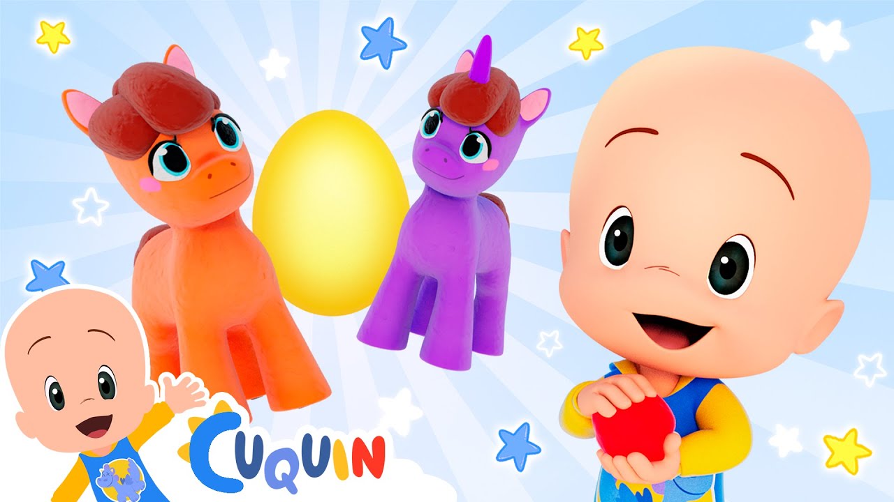 Pôneis mágicos de massinha! Aprenda as cores com os ovos surpresa do Cuquín