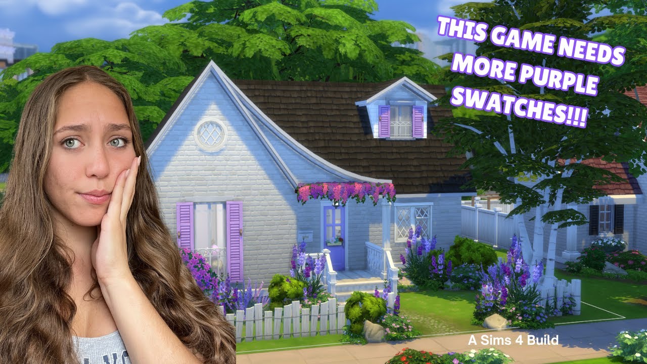 Trying to build an *ALL* purple house | Sims 4 Build | No CC