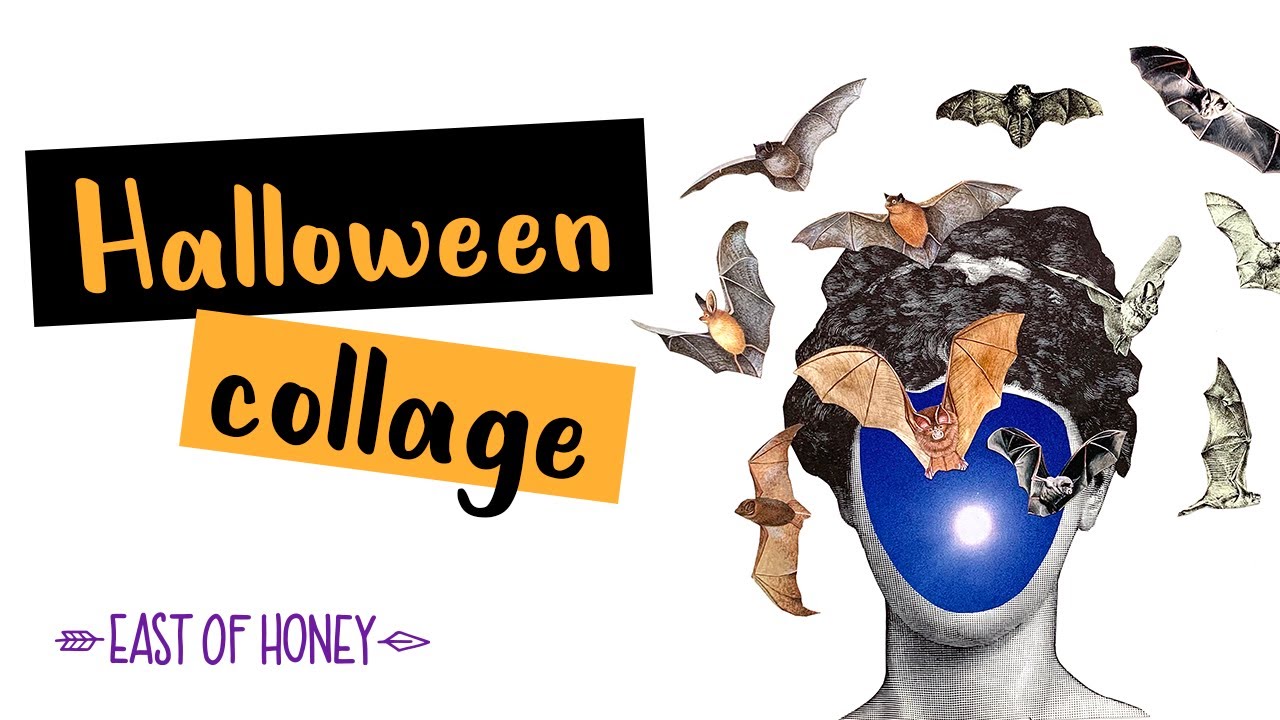 Spooky Halloween Collage From Magazine Cut Outs