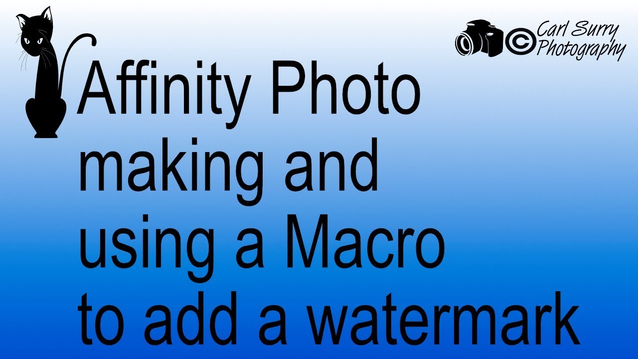 Affinity Photo -  Make A Watermark Macro