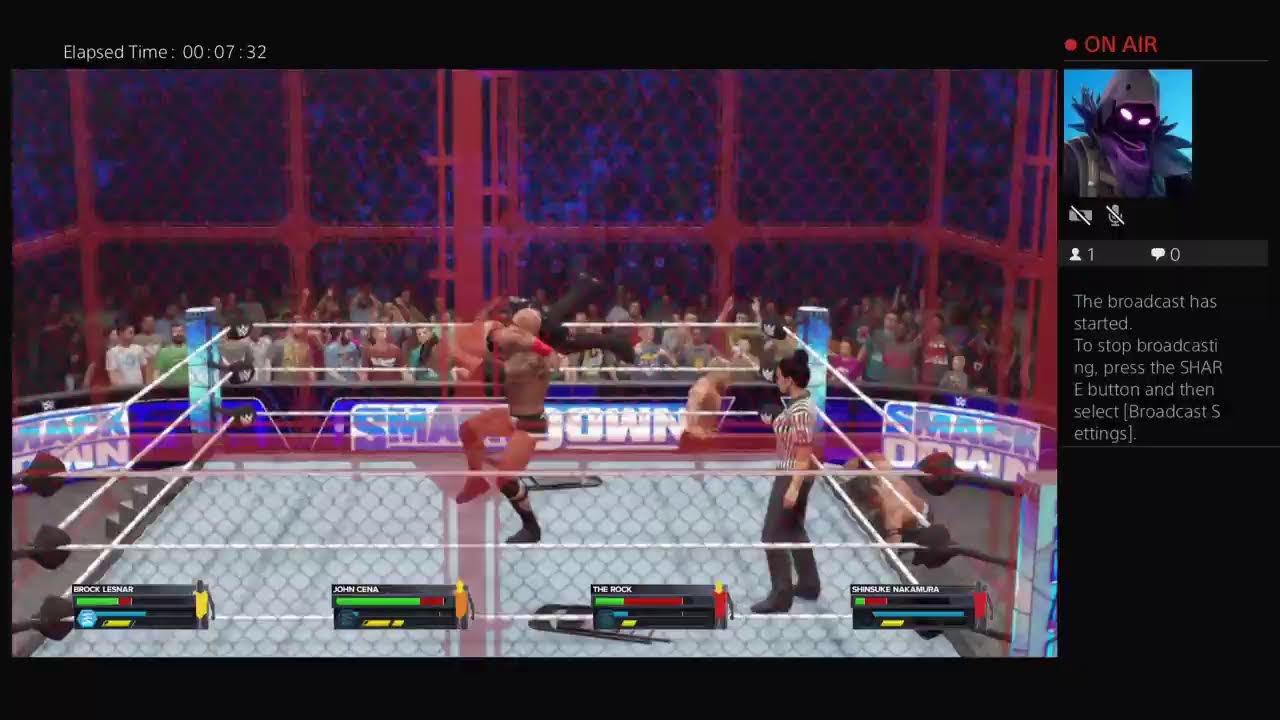 The Rock vs john cena vs brock in HELL IN THE cell