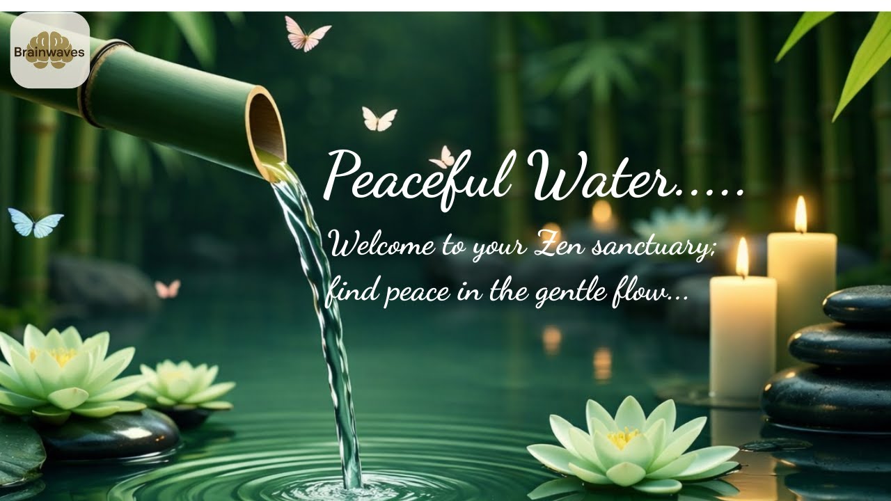 Relaxing Bamboo Water Sounds & Soft Music |Zen Garden Ambience for Stress Relief, Sleep & Meditation