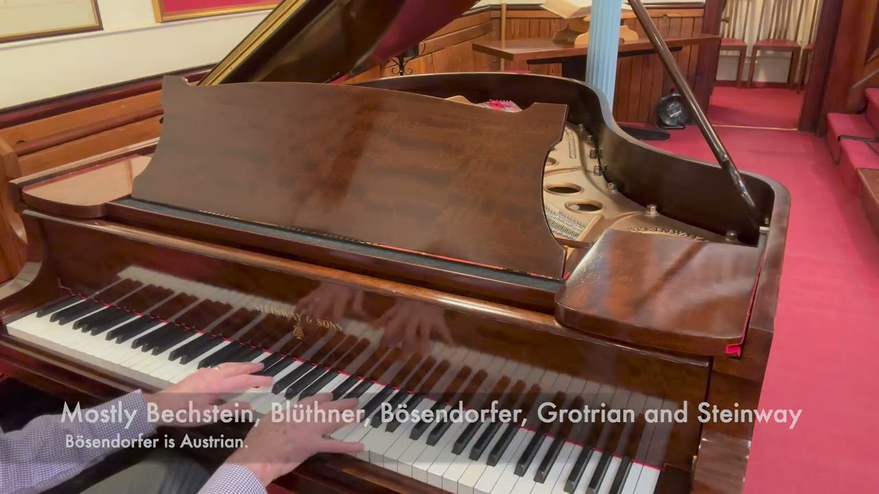 Restored Mahogany Steinway model O grand piano c1925 supplied to a Central London church building.